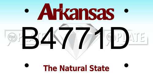 B4771D Arkansas License Plate