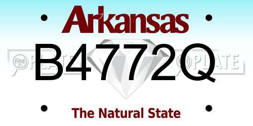 B4772Q Arkansas License Plate