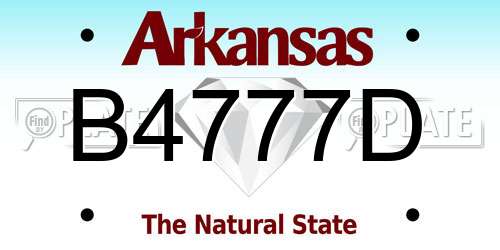 B4777D Arkansas License Plate