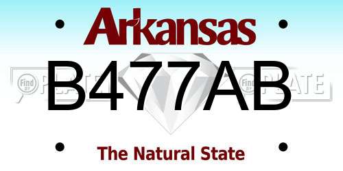 B477AB Arkansas License Plate