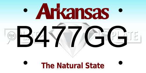 B477GG Arkansas License Plate