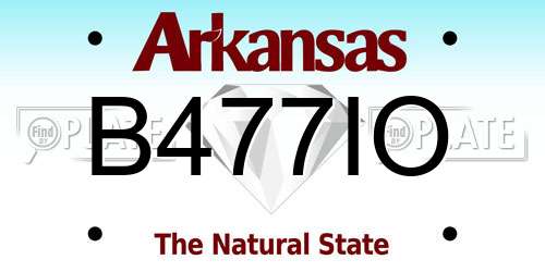 B477IO Arkansas License Plate