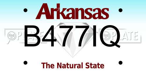 B477IQ Arkansas License Plate
