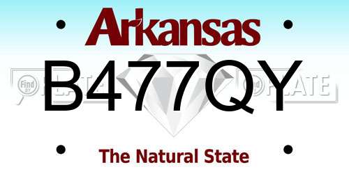 B477QY Arkansas License Plate