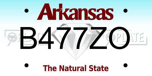 B477ZO Arkansas License Plate