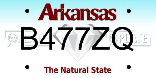 B477ZQ Arkansas License Plate
