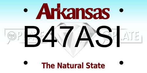 B47ASI Arkansas License Plate
