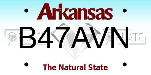 B47AVN Arkansas License Plate