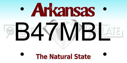 B47MBL Arkansas License Plate