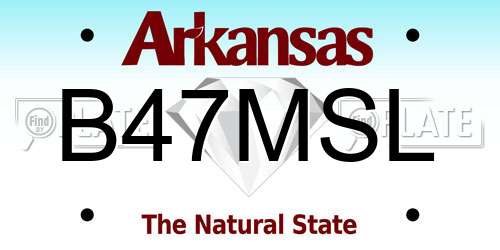 B47MSL Arkansas License Plate