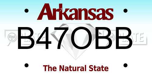B47OBB Arkansas License Plate