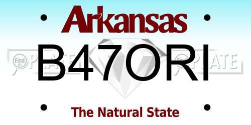 B47ORI Arkansas License Plate