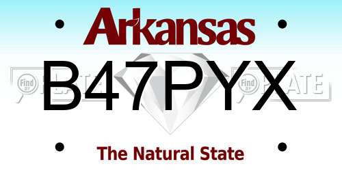 B47PYX Arkansas License Plate