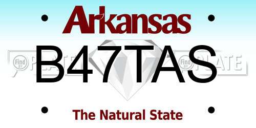 B47TAS Arkansas License Plate