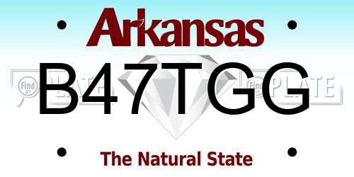 B47TGG Arkansas License Plate