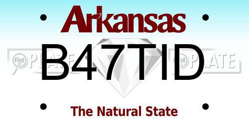 B47TID Arkansas License Plate