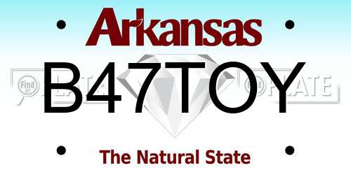 B47TOY Arkansas License Plate