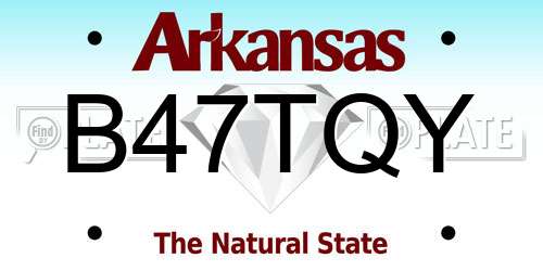 B47TQY Arkansas License Plate