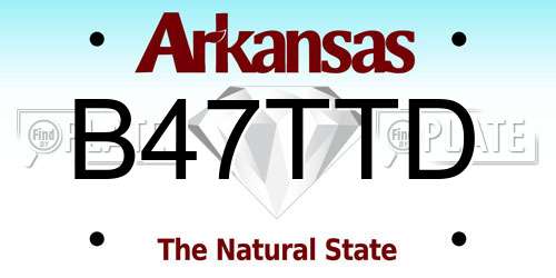 B47TTD Arkansas License Plate