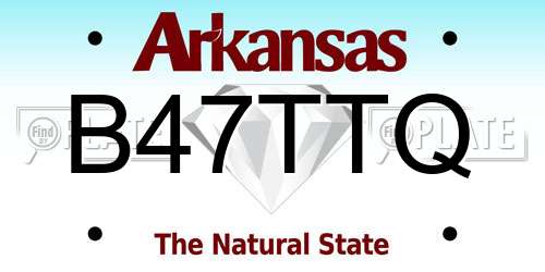 B47TTQ Arkansas License Plate