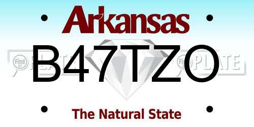 B47TZO Arkansas License Plate