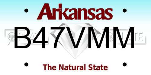 B47VMM Arkansas License Plate