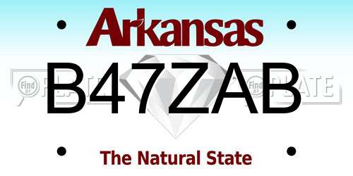 B47ZAB Arkansas License Plate