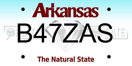 B47ZAS Arkansas License Plate