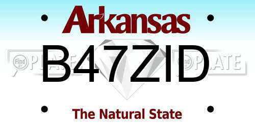 B47ZID Arkansas License Plate