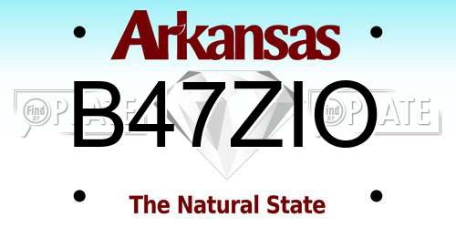 B47ZIO Arkansas License Plate