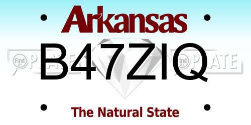 B47ZIQ Arkansas License Plate
