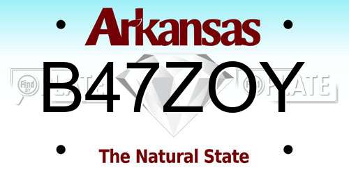 B47ZOY Arkansas License Plate