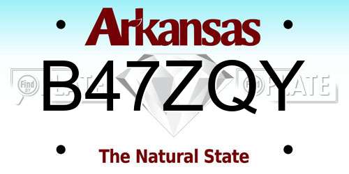 B47ZQY Arkansas License Plate