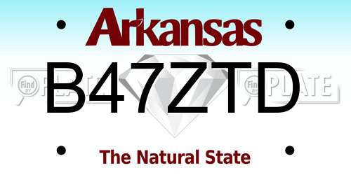 B47ZTD Arkansas License Plate