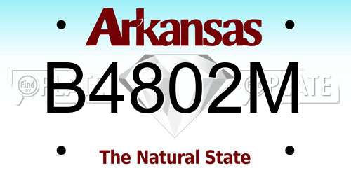 B4802M Arkansas License Plate
