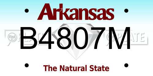B4807M Arkansas License Plate