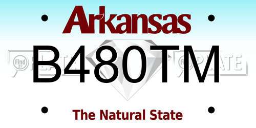 B480TM Arkansas License Plate