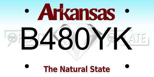B480YK Arkansas License Plate