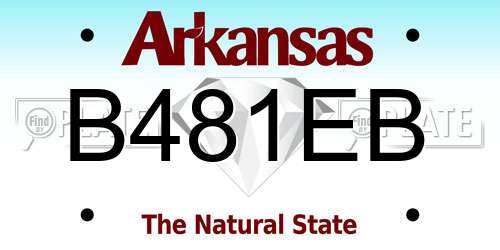 B481EB Arkansas License Plate