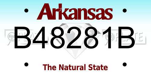 B48281B Arkansas License Plate