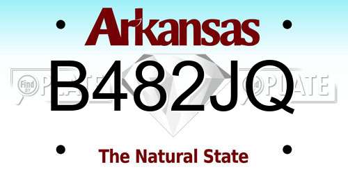 B482JQ Arkansas License Plate