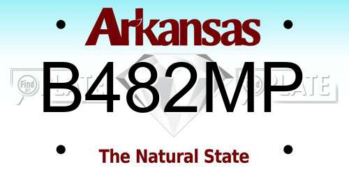 B482MP Arkansas License Plate