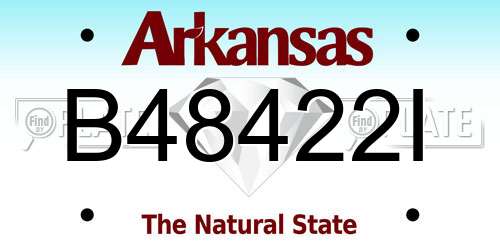 B48422I Arkansas License Plate