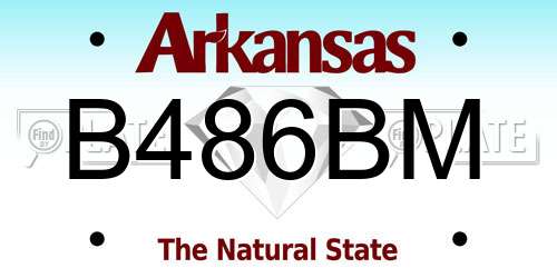 B486BM Arkansas License Plate