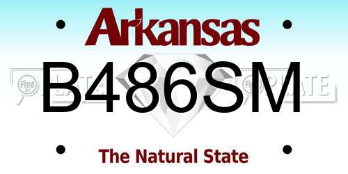 B486SM Arkansas License Plate