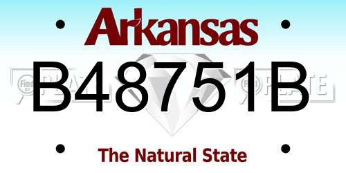 B48751B Arkansas License Plate