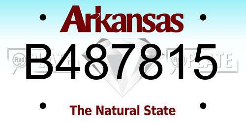 B487815 Arkansas License Plate