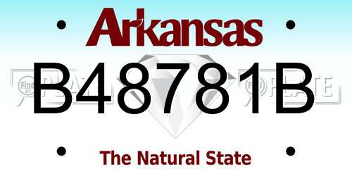 B48781B Arkansas License Plate