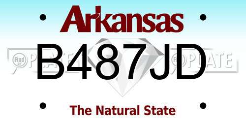 B487JD Arkansas License Plate
