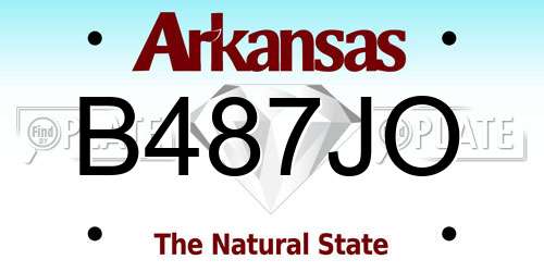 B487JO Arkansas License Plate